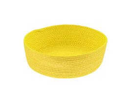 Basket round high paper cord yellow LM
