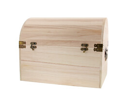 Wooden trunk natural copper lock VLM