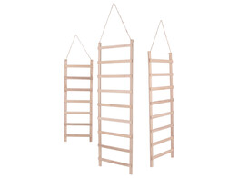 Echelle en bois decoration naturel S/3