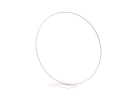 Metal decoration ring on pedestal white 20cm