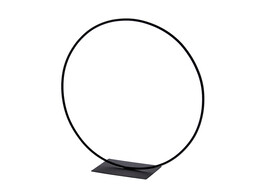 Metal decoration ring on pedestal black 20cm
