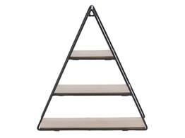 3-layers triangle in black metal and natural wood medium