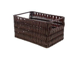 Synthetic basket rectangular high brown