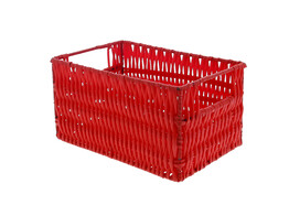 Synthetic basket rectangular high red