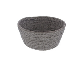 Basket round high paper cord grey SM