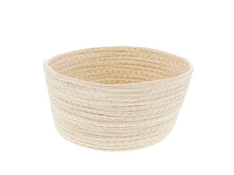 Basket round paper cord white smoke medium