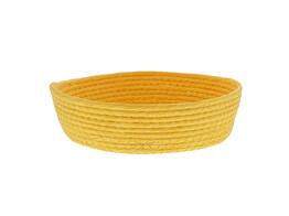 Basket round low paper cord yellow