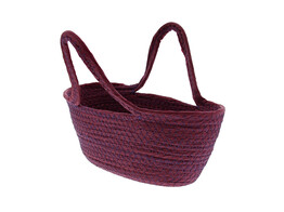 Basket oval with 2 handles paper cord ardoise