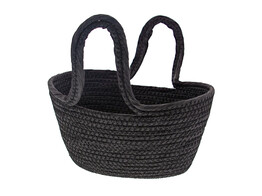 Basket oval with 2 handles paper cord black