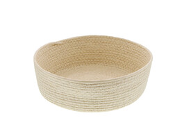 Basket round high paper cord white smoke LM