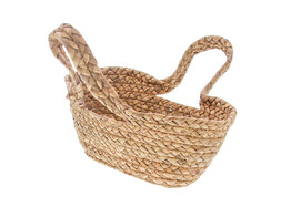 Basket grass rope nature oval with 2 handles