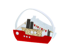 Stoomboot  Glitter  mand met oor medium
