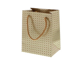 Draagtas papier  Webbing  12 x 8 x 15 cm kraft - goud