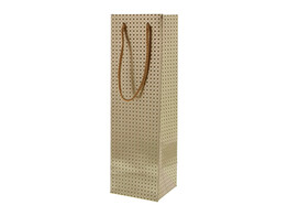 Paper bag 1 bottle  Webbing   11 x 11 x 37 cm kraft - gold