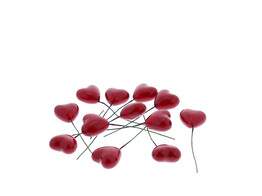 Coeur sur tige rouge medium