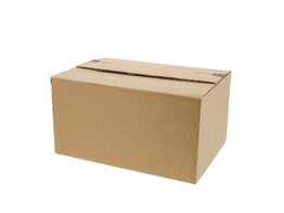 Pack box  S  229 x 164 x 50-115 mm kraft with adhesive- and tearstrip