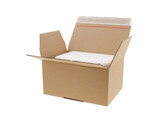 Pack box  S  229 x 164 x 50-115 mm kraft met kleef- en scheurstrip