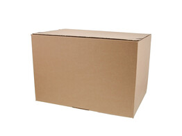 Pack box  L 400 x 260 x 260  mm kraft with adhesive- and tearstrip