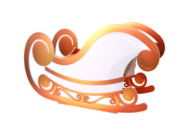 Decoratie slee 3D 97 x 57 cm wit - goud