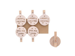 Kerstbal met tekst speld rose goud