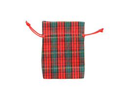 Tartan zakje 12 x 9 cm rood 65