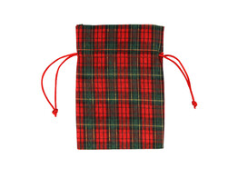 Tartan zakje 17 x 12 cm rood 65