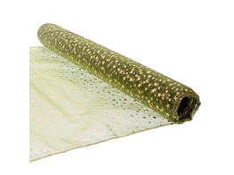 Doek voile  stardust  olijfgroen   L06