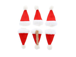 Kerstmuts op speld rood