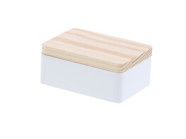 Rectangular box 7cm x 5cm white - natural