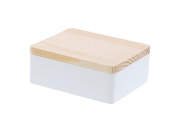 Rectangular box 11cm x 9cm white - natural