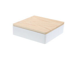 Square box 16 7cm white - natural