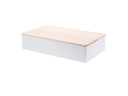 Rectangular box 37cm x 20cm white - natural