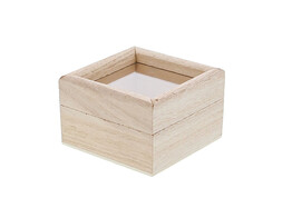 Wooden box square glass   magnet closure SM