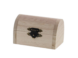 Wooden trunk natural copper lock SM