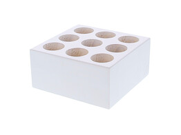 Square block for 9 glass tubes white