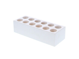 Rectangular block for 12 glass tubes white