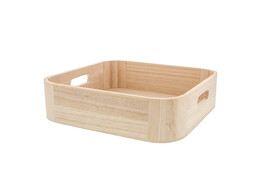 Vierkant dienblad met handvat naturel 24 cm