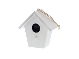 Vogelhuisje hanger opvulbaar KM wit