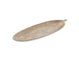  MDF  plat en forme de feuille GM or