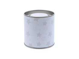 Metaal/karton koker dia 65 mm  Stars  grijs