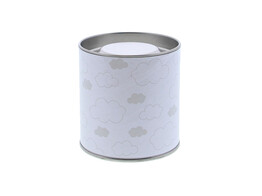 Metaal/karton koker dia 65 mm  Clouds  grijs