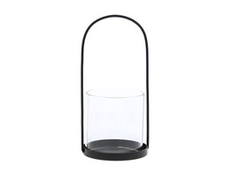 Lantern  Design  round with holder H.21cm black