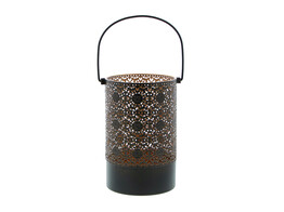 Laterne mit Henkel O 12cm schwarz - gold