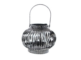  Brushed metal  candle holder round