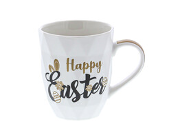  Happy Easter  zwart-goud mok