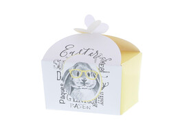 Doos vlindersluiting 125-150 gr. Bunny Genius  geel