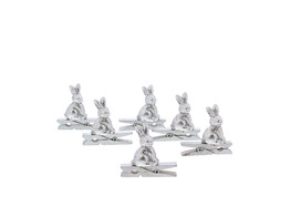 Lapin 3D sur pince argent