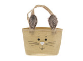 Konijn  Pinky  mand met 2 oren medium grijs