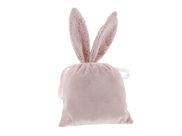 Lapin  Glimpy  sac a cordon avec oreilles rose