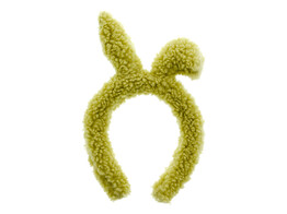 Diadeem  Curly plush  met oortjes groen